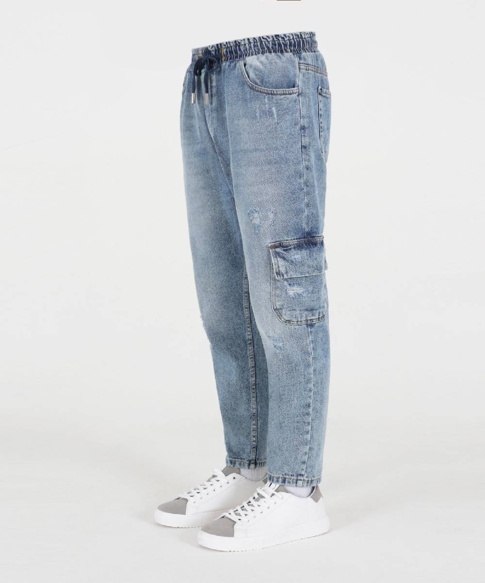 Over D PANTALACCIO DENIM RELAXED FIT MODELLO CARGO