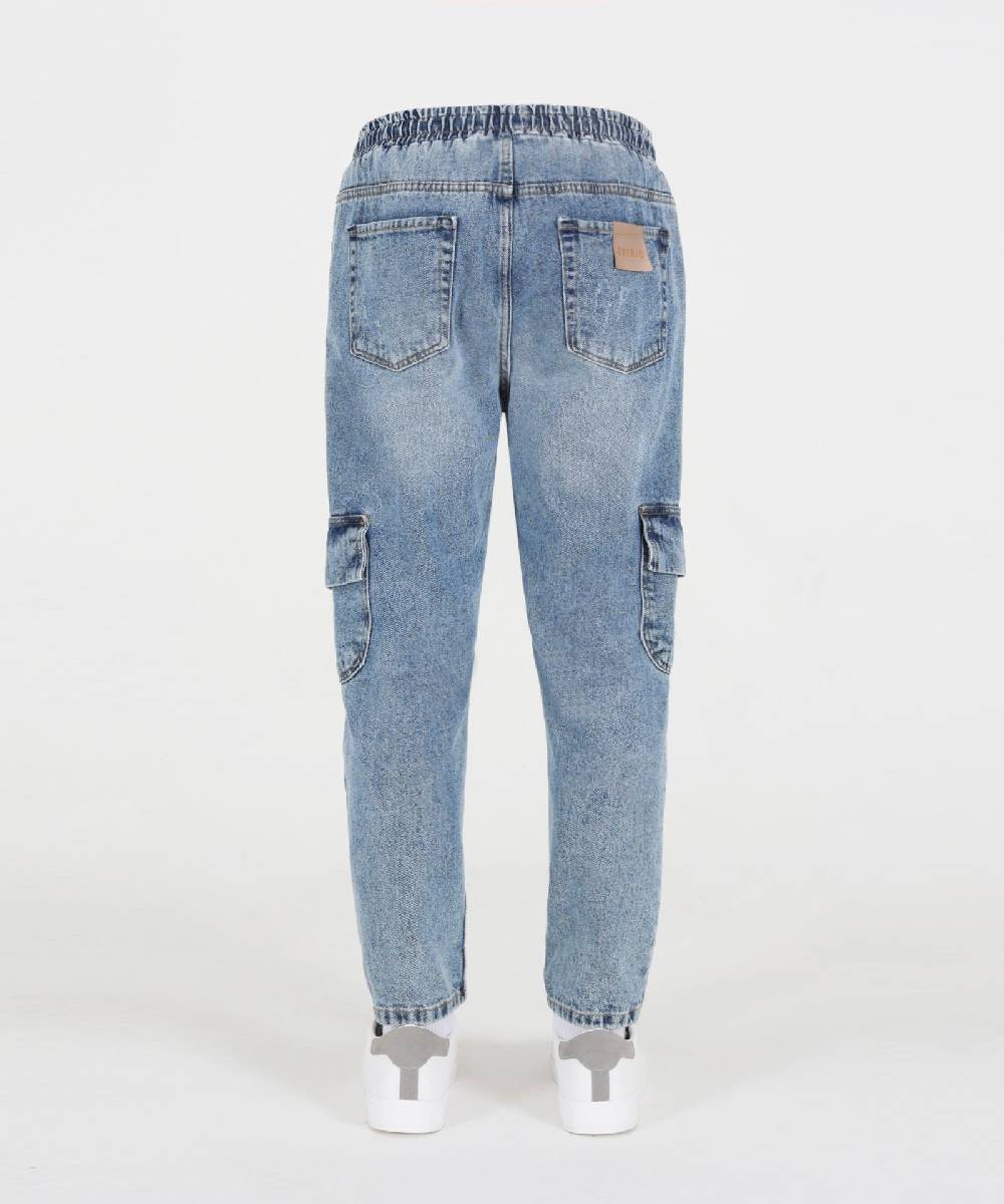 Over D PANTALACCIO DENIM RELAXED FIT MODELLO CARGO