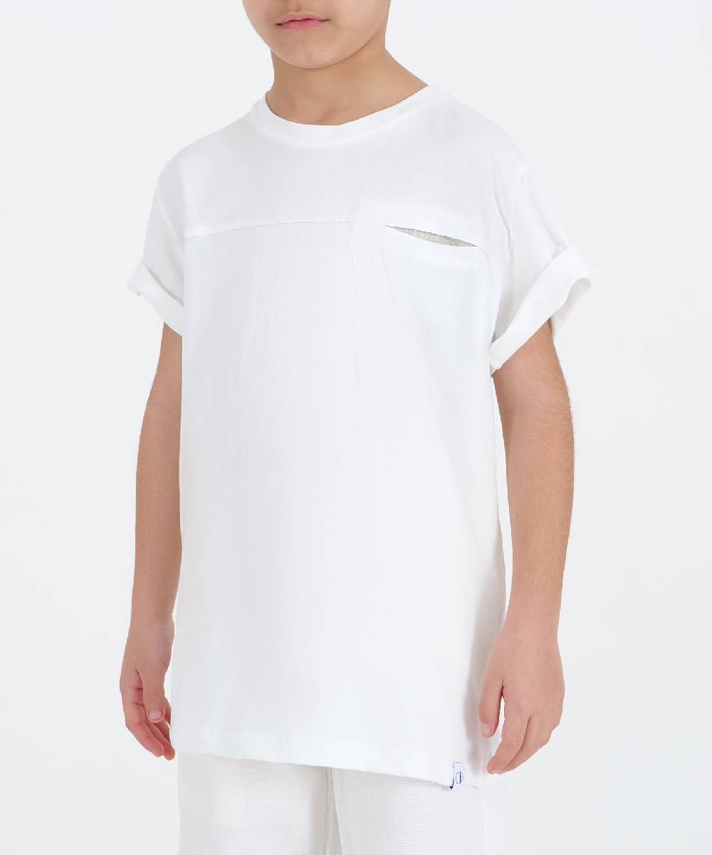 Over D T-SHIRT CON CARRE' E TASCHINO