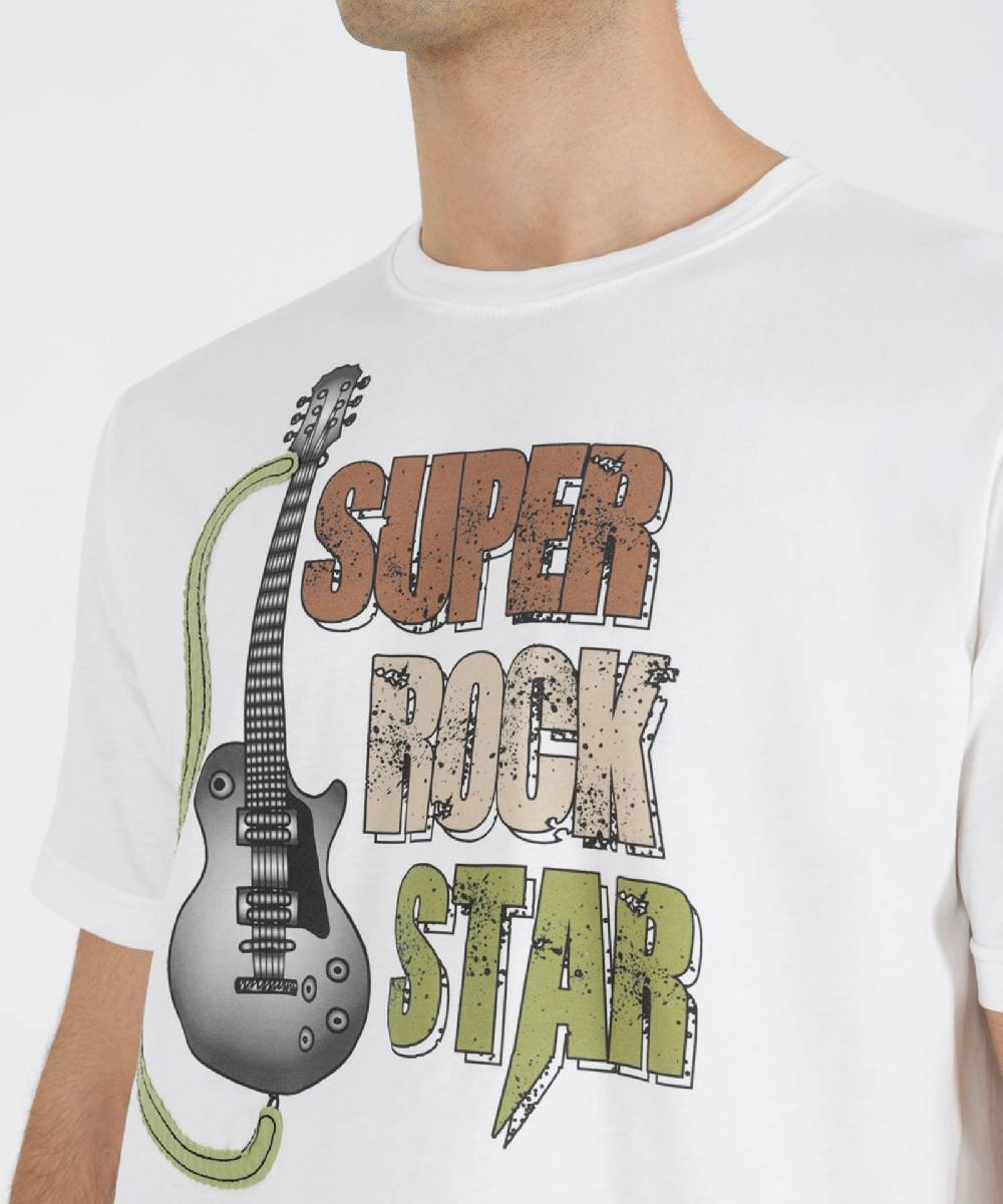 Over D T-SHIRT GRAFICA SUPER ROCK STAR