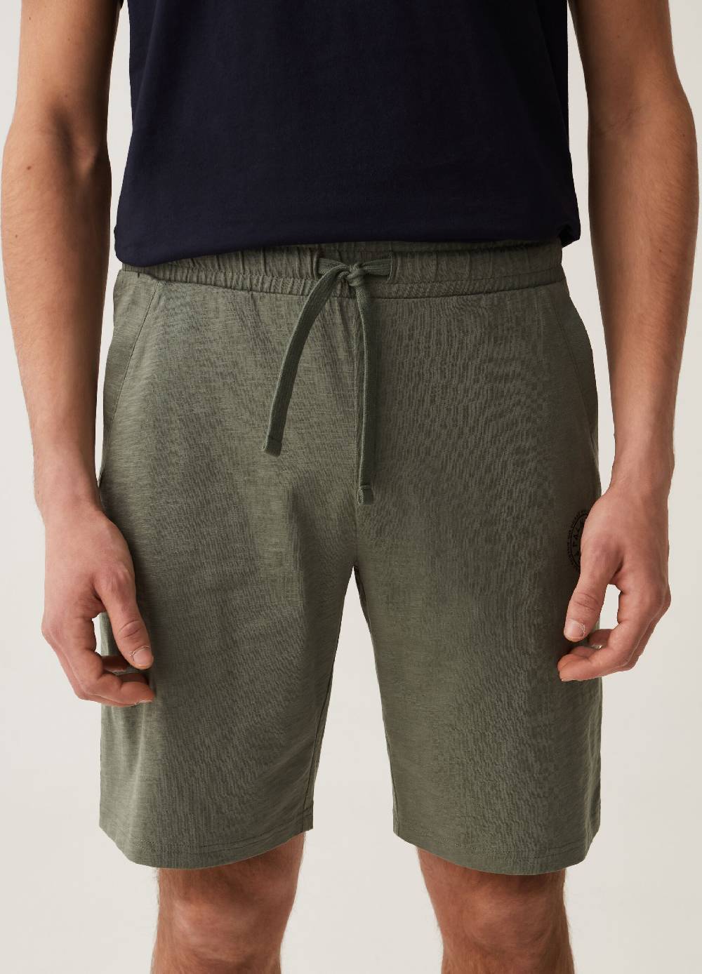 Ovs Bermuda Jogger In Cotone Slub Stampa Grand&Hills
