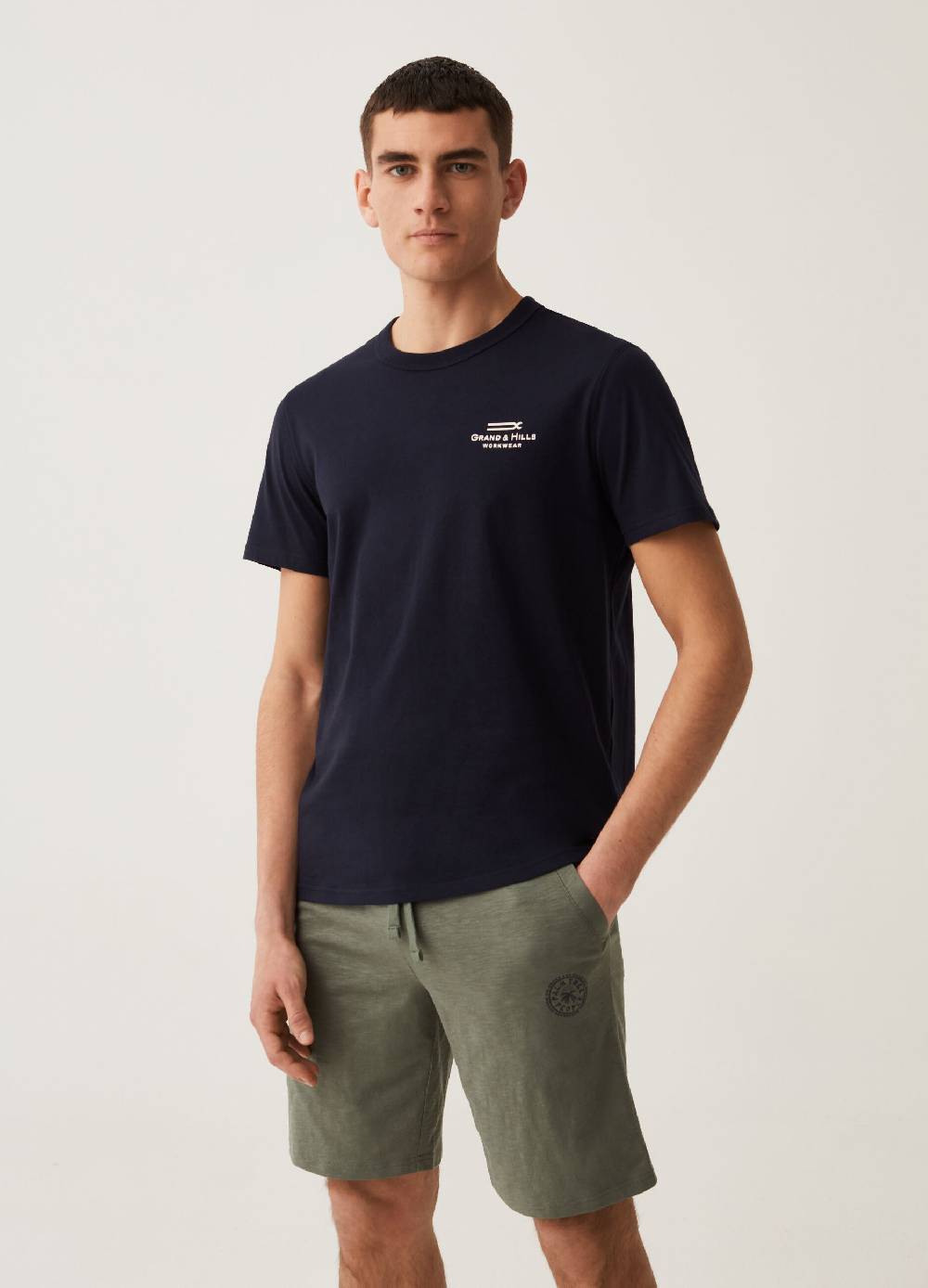 Ovs Bermuda jogger in cotone slub stampa Grand&Hills