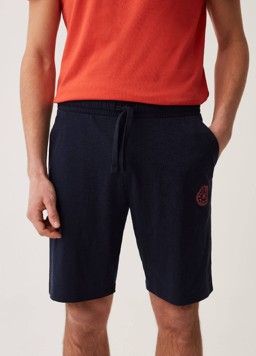 Ovs Bermuda Jogger In Cotone Slub Stampa Grand&Hills