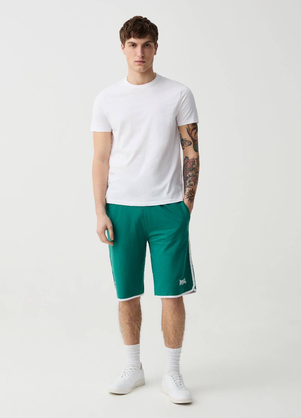 Ovs Bermuda jogger profili a contrasto e stampa logo