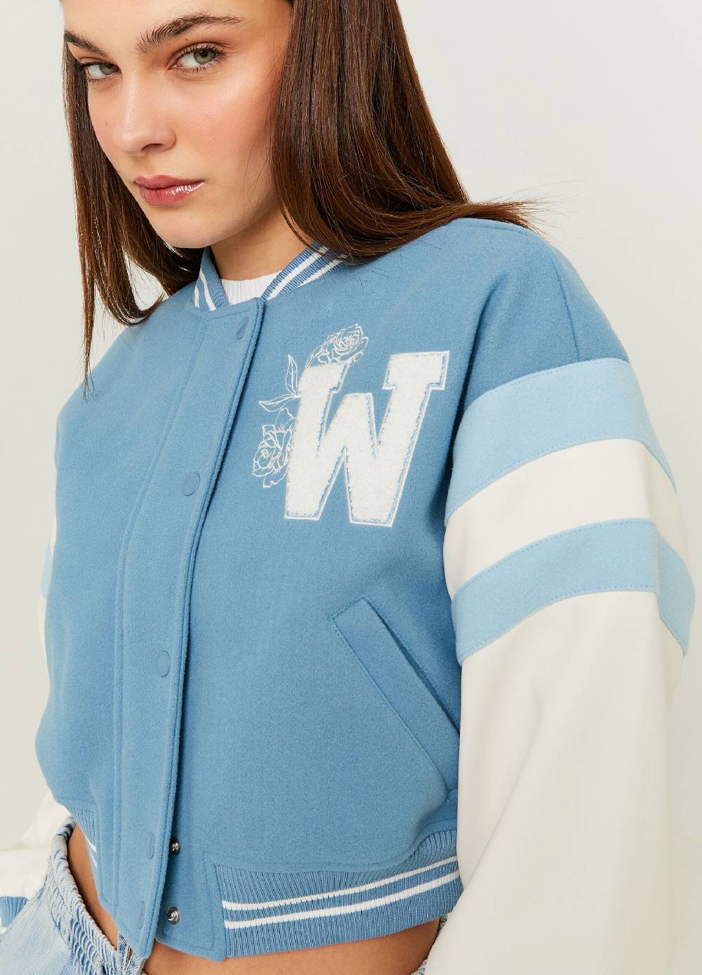 Ovs Bomber Varsity Con Ricamo E Applicazione Boucle