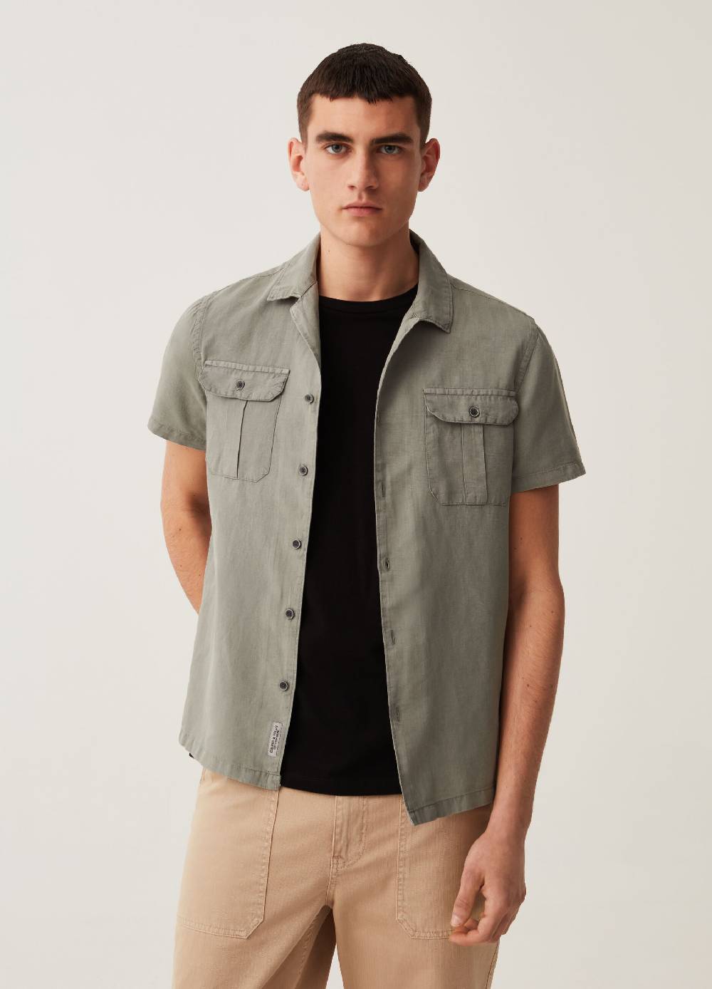 Ovs Camicia regular fit in cotone e lino Grand&Hills