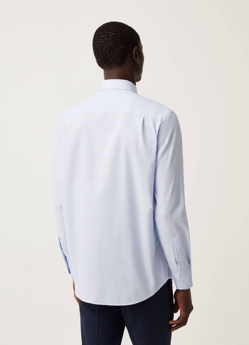 Ovs Camicia Regular Fit In Cotone No Stiro Tinta Unita