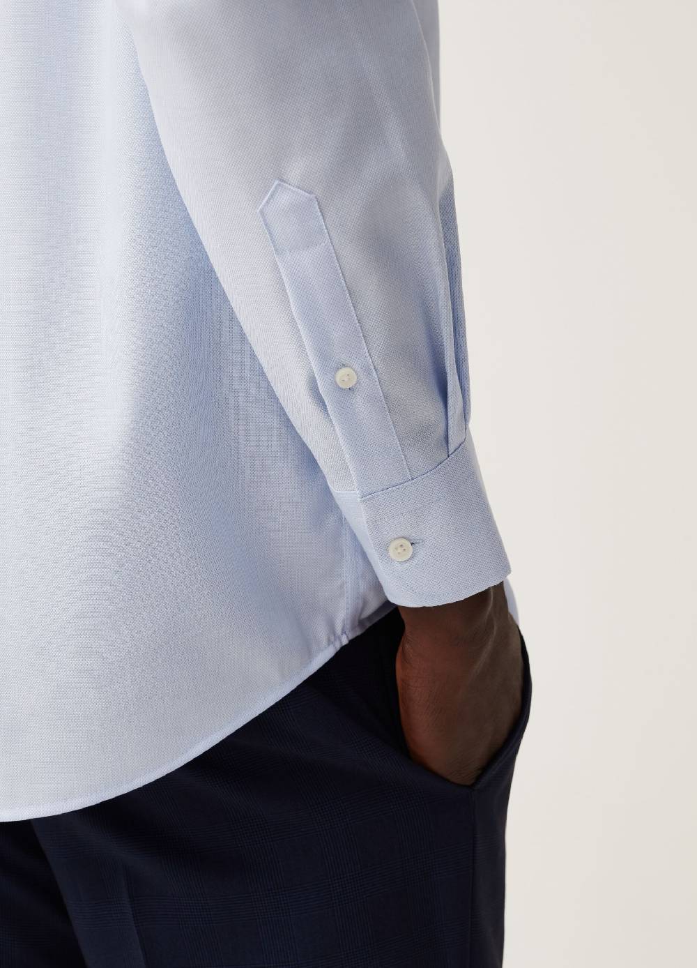Ovs Camicia Regular Fit In Cotone No Stiro Tinta Unita