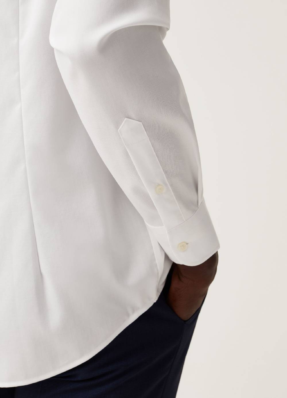 Ovs Camicia Slim Fit In Cotone No Stiro Tinta Unita