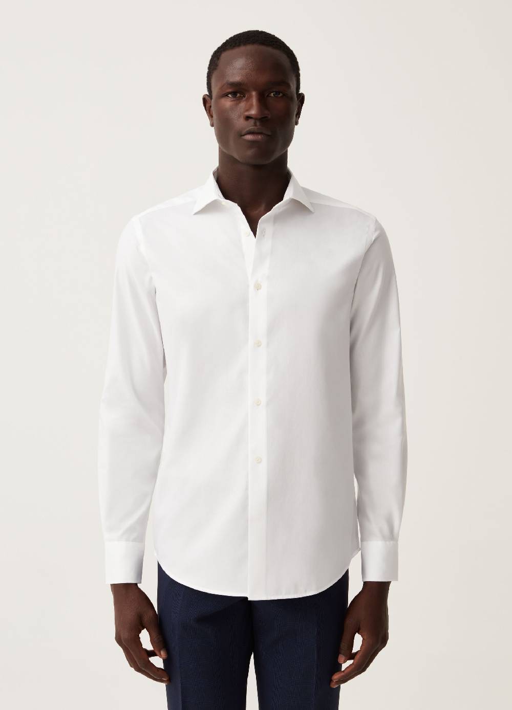 Ovs Camicia slim fit in cotone no stiro tinta unita