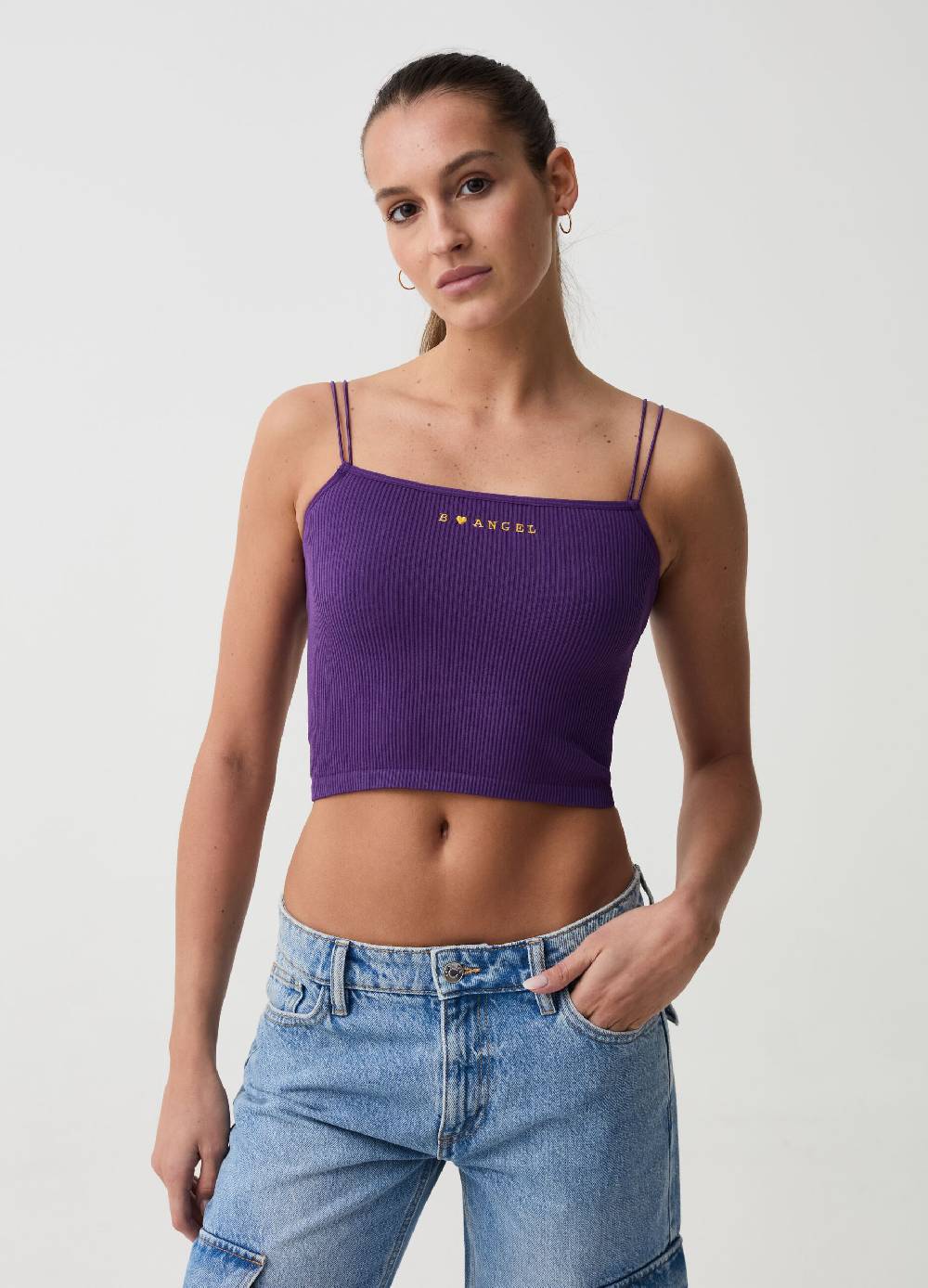 Ovs Crop top a costine seamless B.ANGEL X MARE FUORI