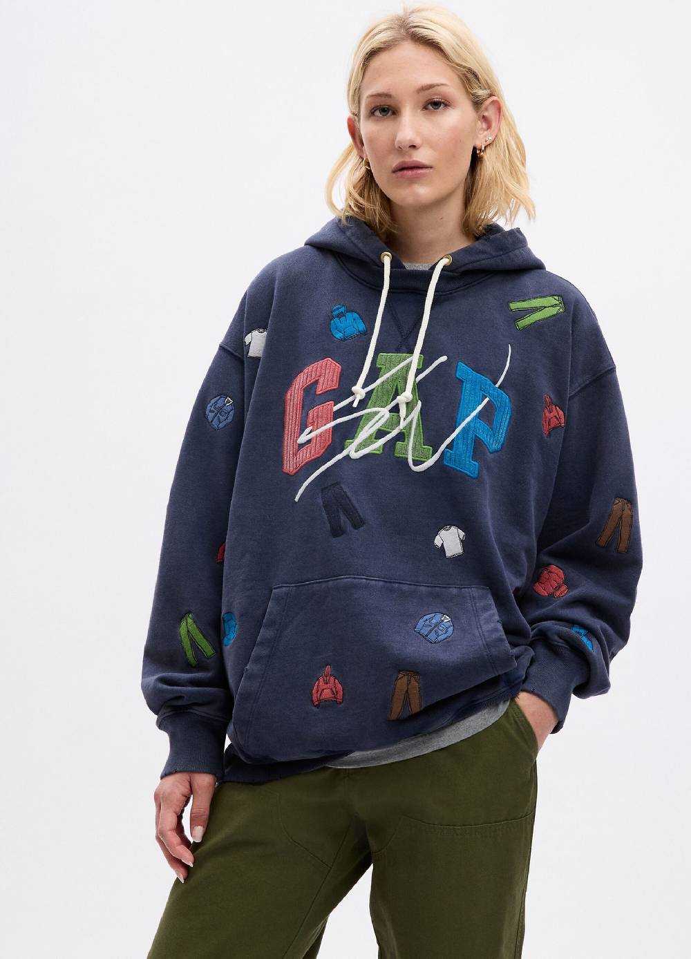 Ovs Felpa Con Cappuccio E Ricamo All-over Sean Wotherspoon