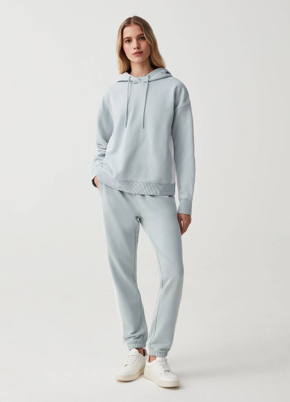 Ovs Felpa Essential con cappuccio e bande a contrasto