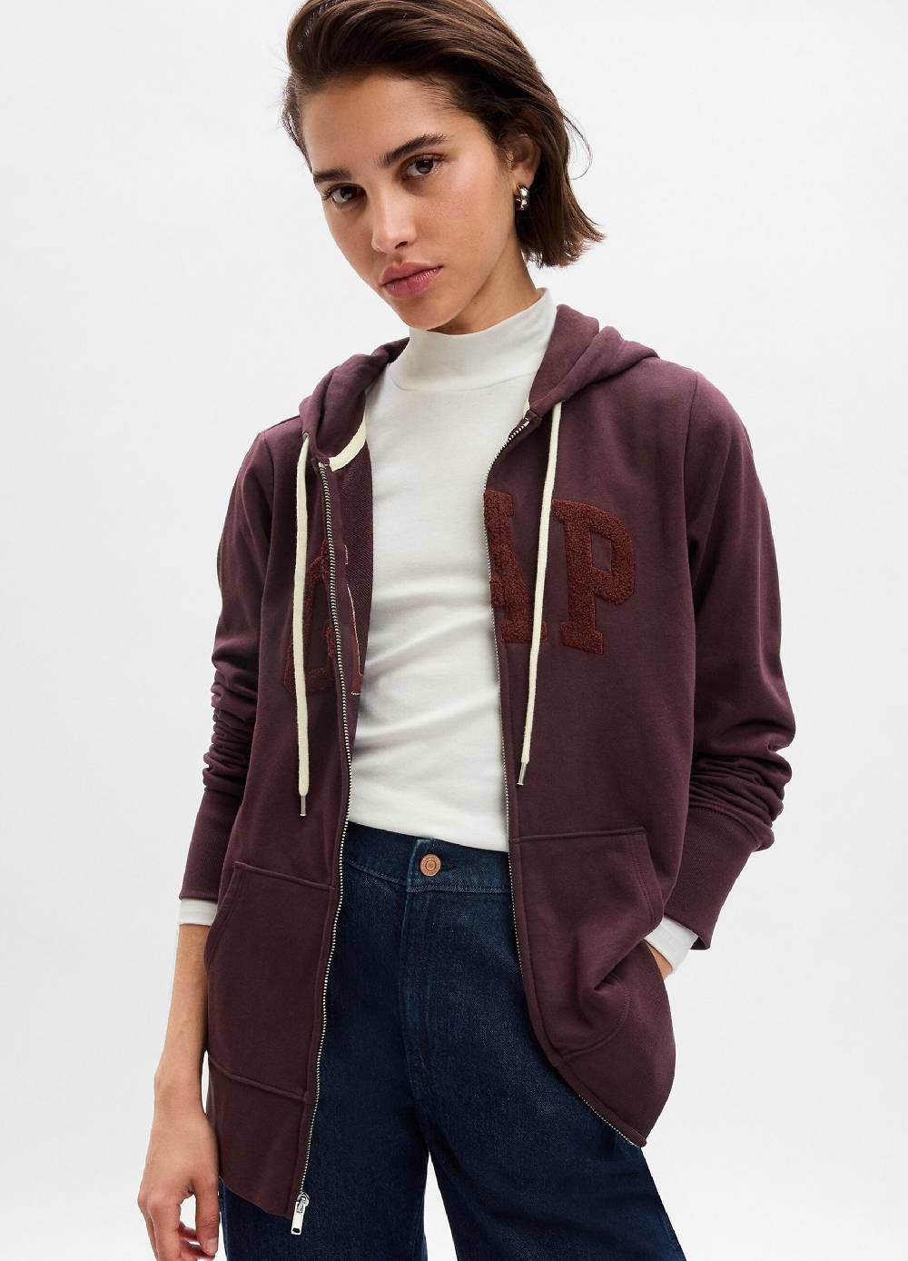 Ovs Full-zip in French Terry applicazione logo boucle