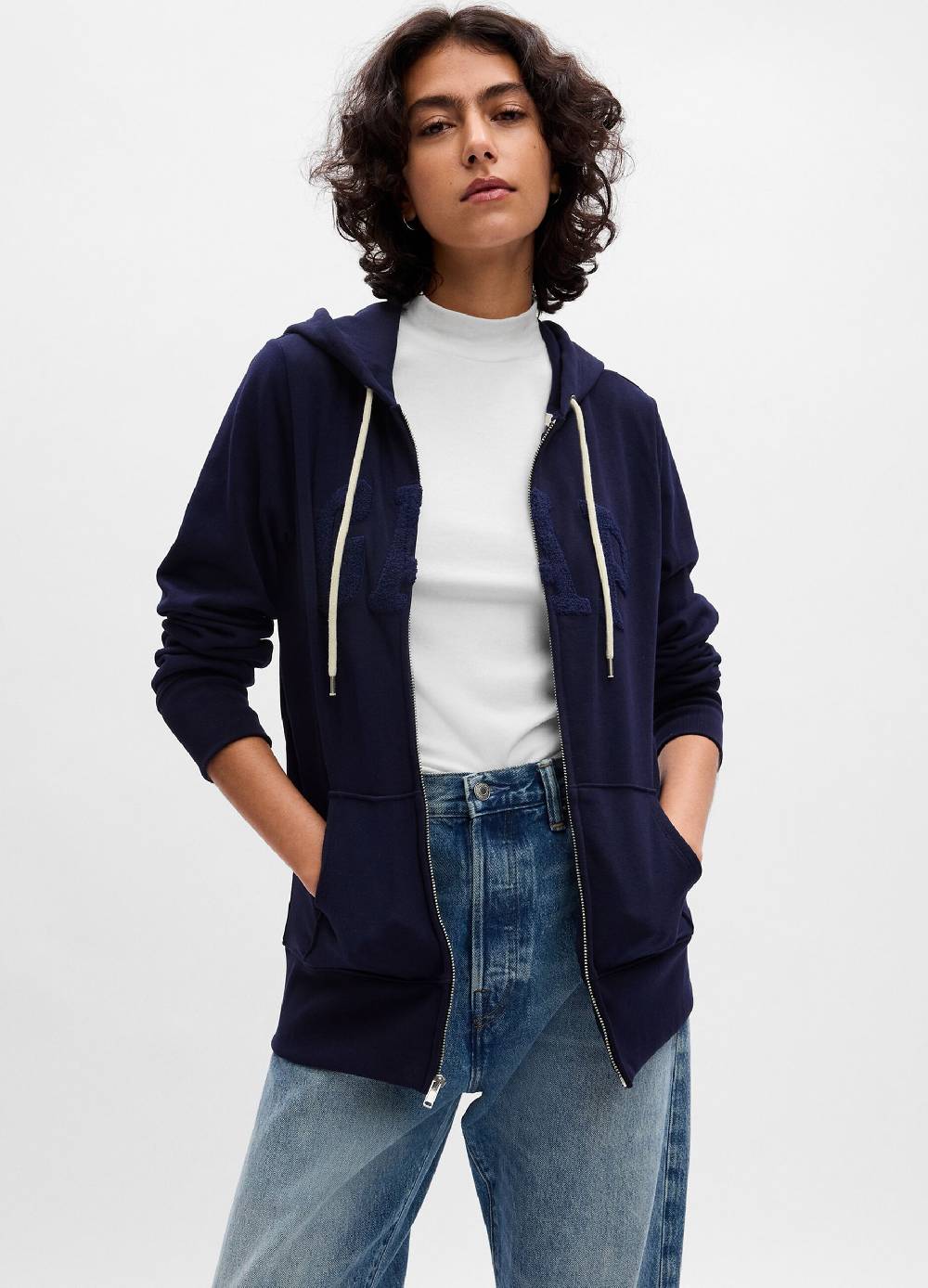 Ovs Full-zip in French Terry applicazione logo boucle