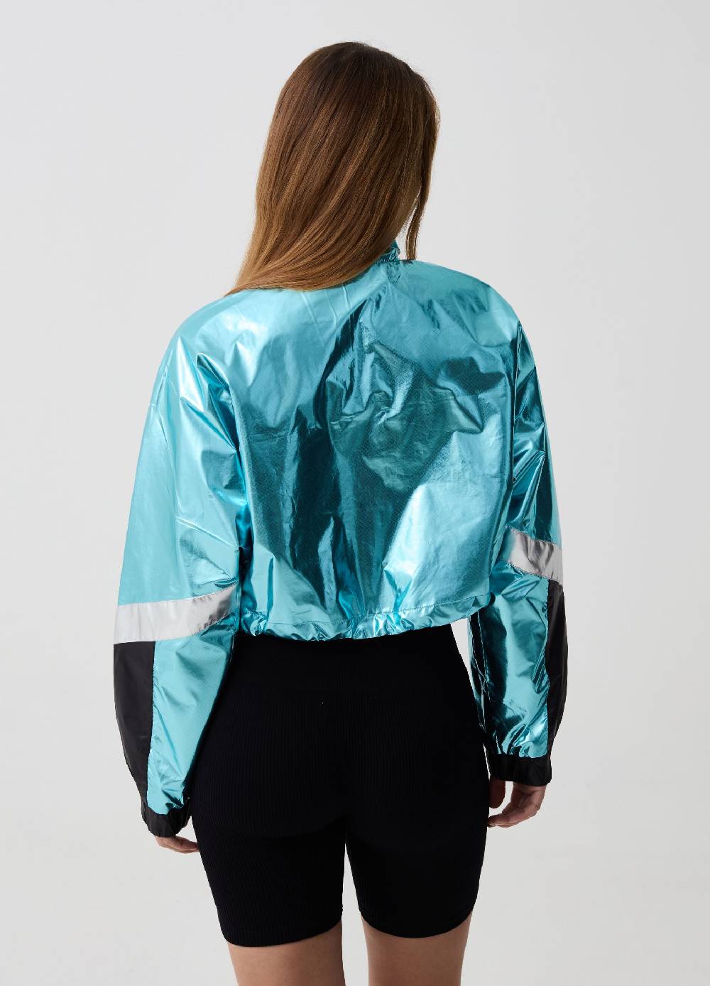 Ovs Giacca Crop In Nylon Effetto Metallizzato B.ANGEL X MARE FUORI