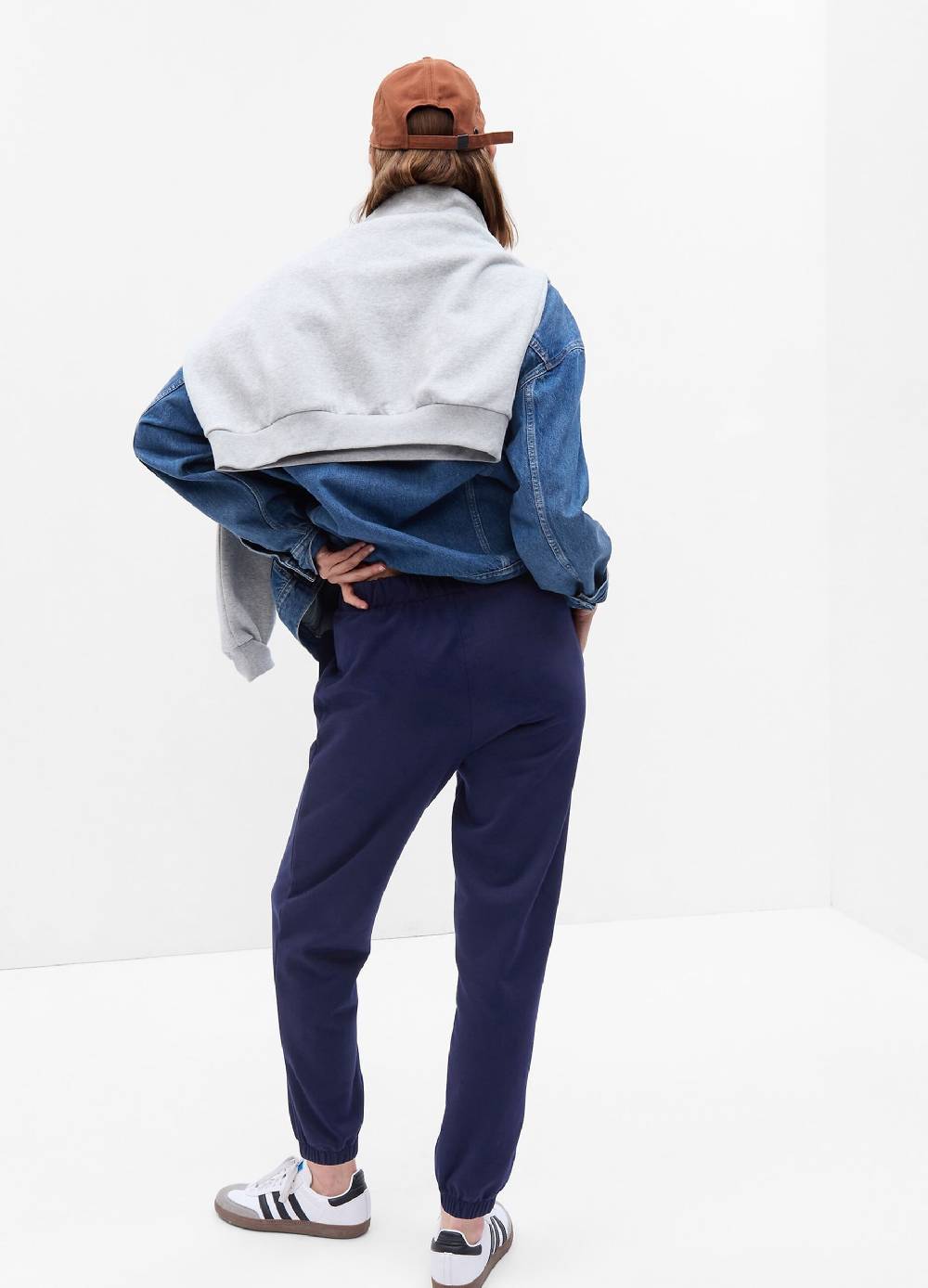 Ovs Joggers A Vita Alta In French Terry Con Ricamo Logo