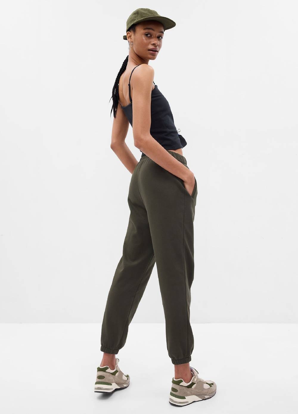 Ovs Joggers A Vita Alta In French Terry Con Ricamo Logo