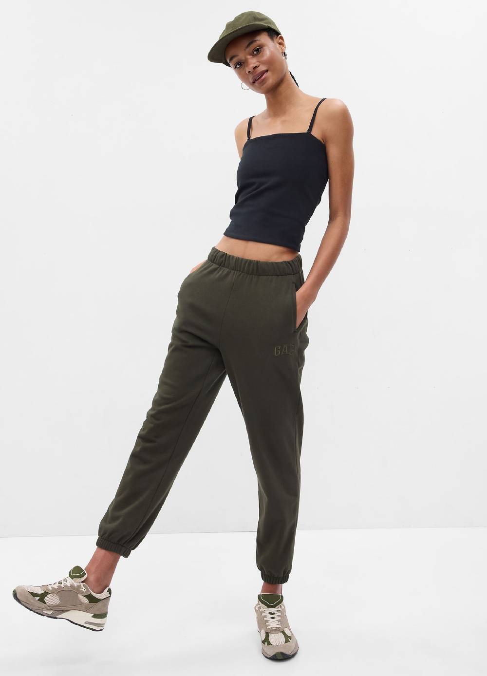 Ovs Joggers a vita alta in French Terry con ricamo logo