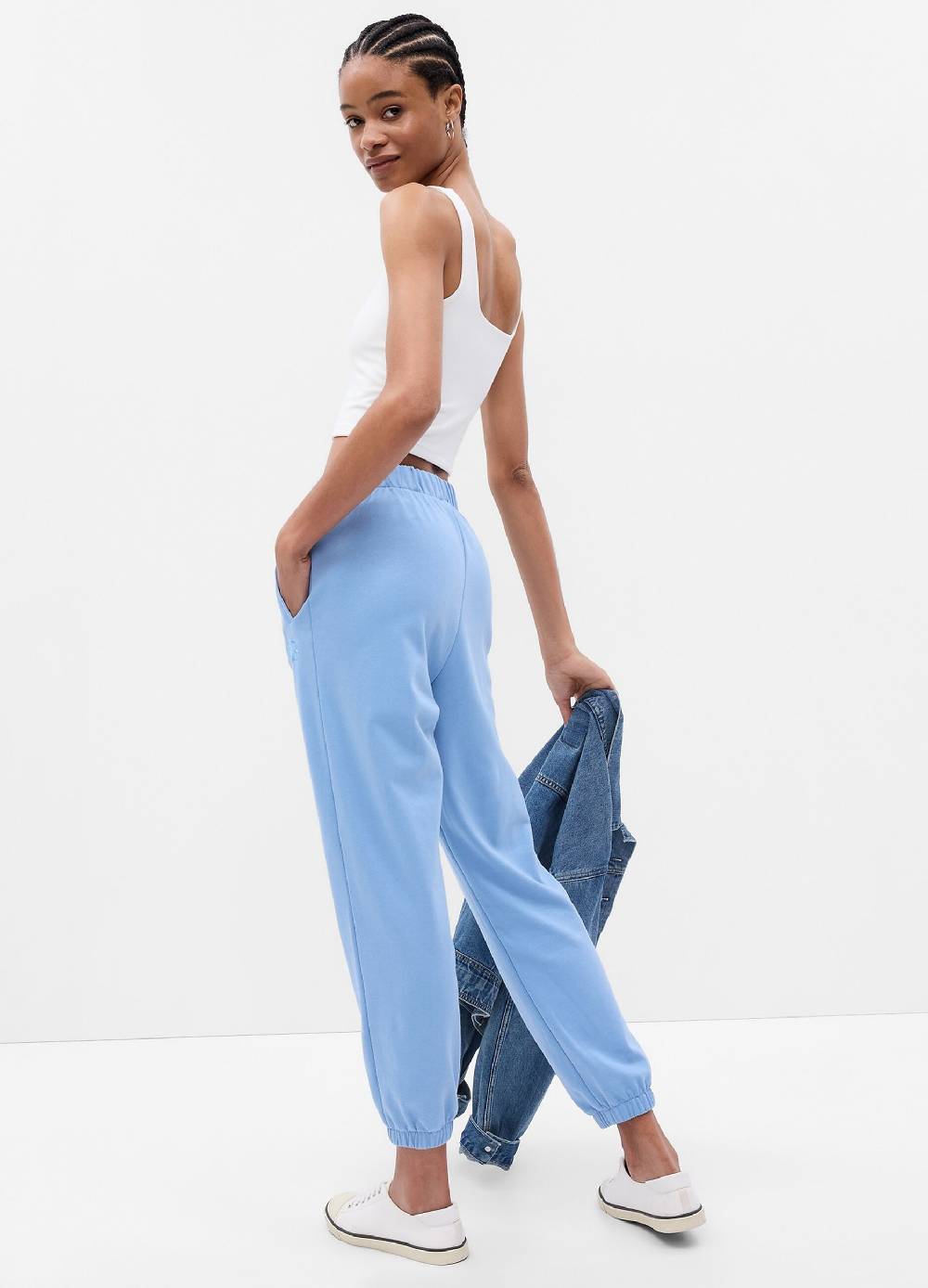 Ovs Joggers A Vita Alta In French Terry Con Ricamo Logo