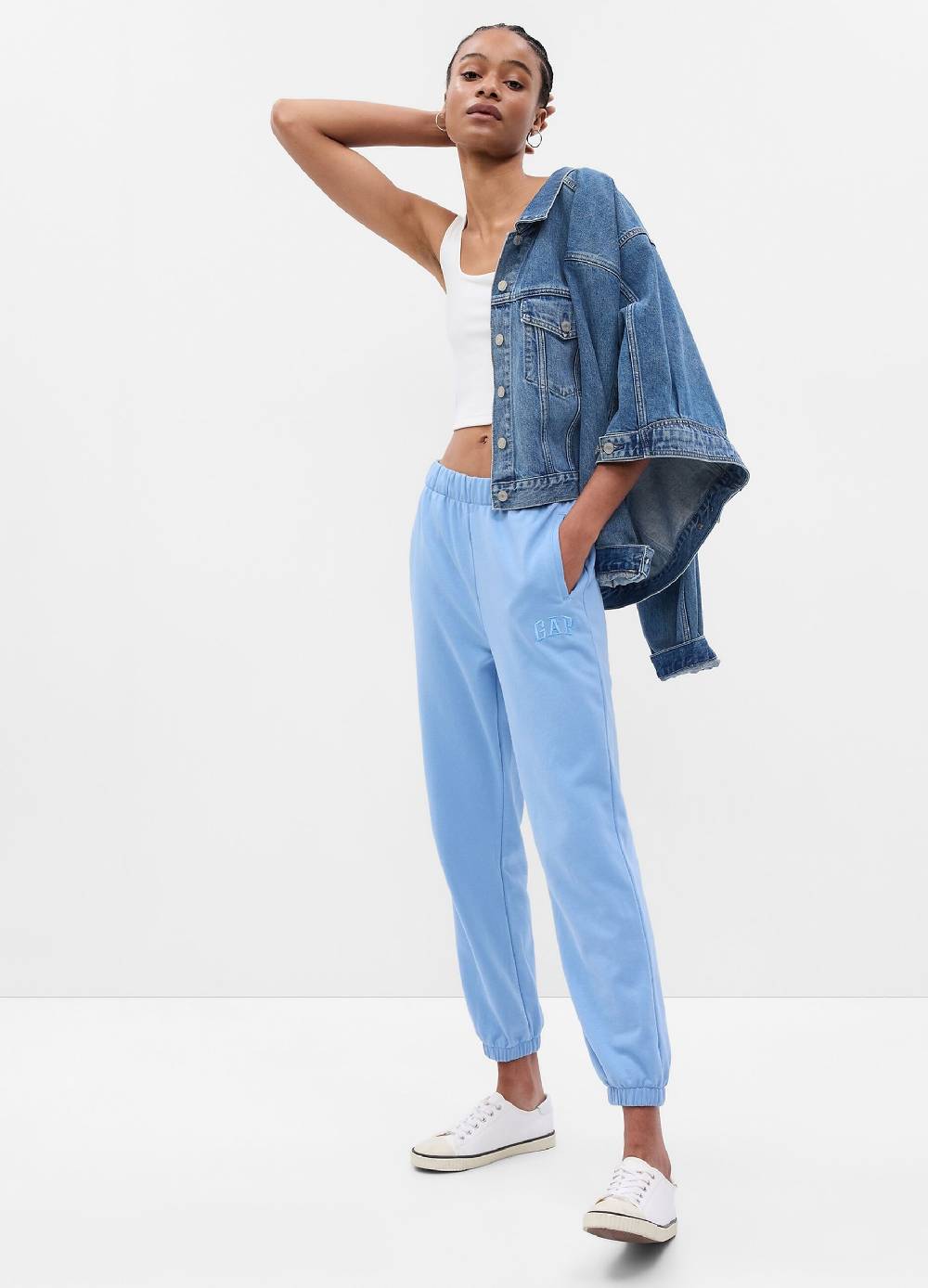 Ovs Joggers a vita alta in French Terry con ricamo logo