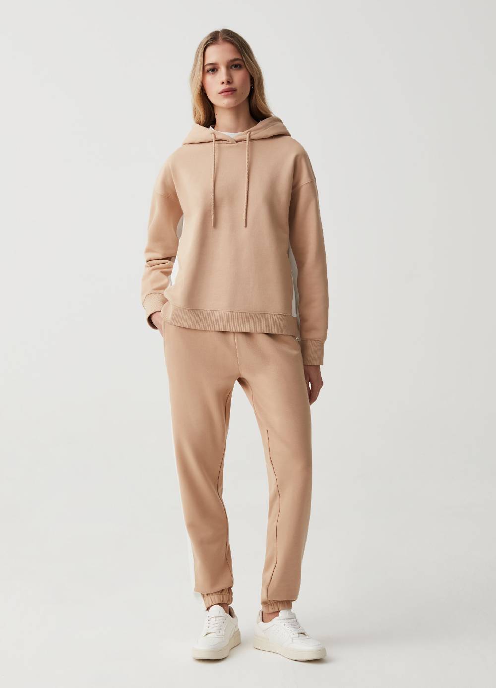 Ovs Joggers Essential In Felpa Con Bande A Contrasto