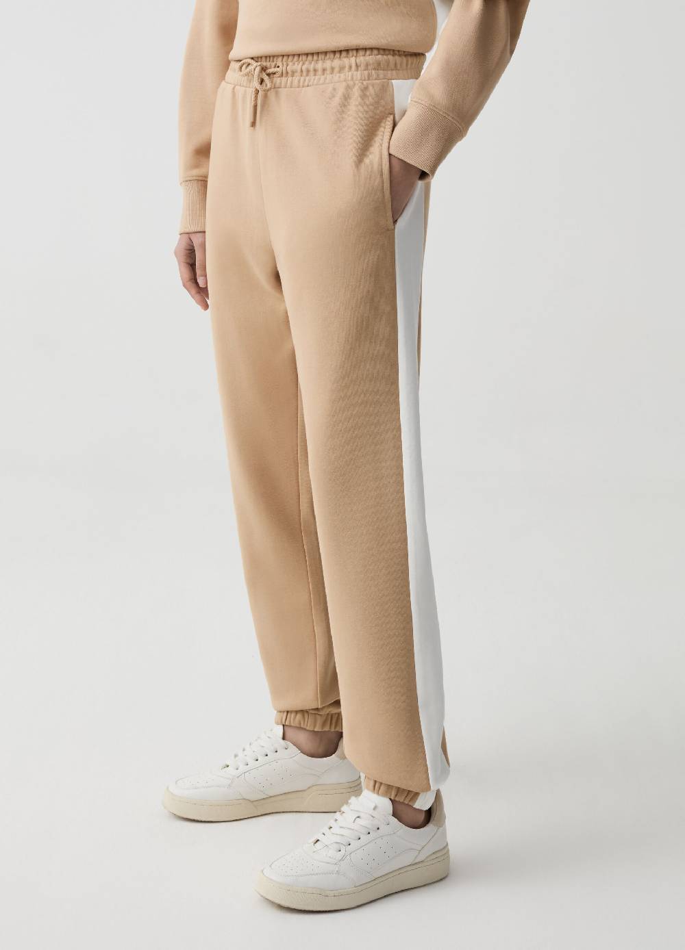 Ovs Joggers Essential In Felpa Con Bande A Contrasto