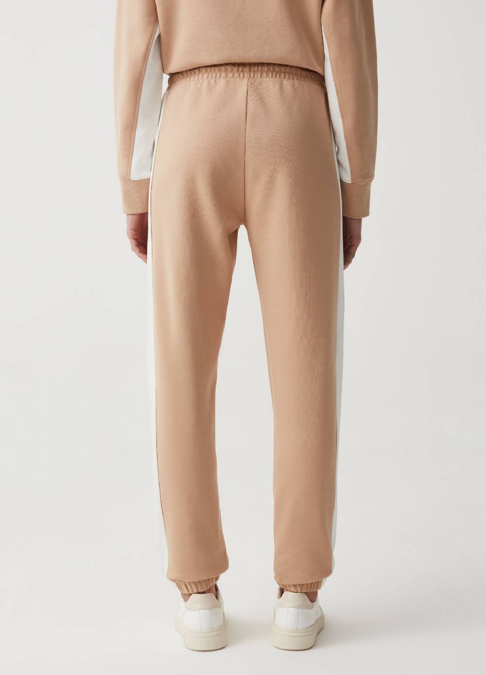 Ovs Joggers Essential In Felpa Con Bande A Contrasto