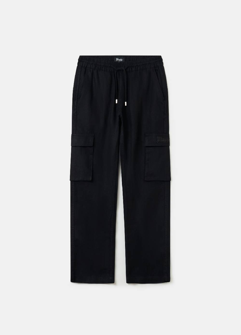 Ovs 100% Linen Cargo Pants Black