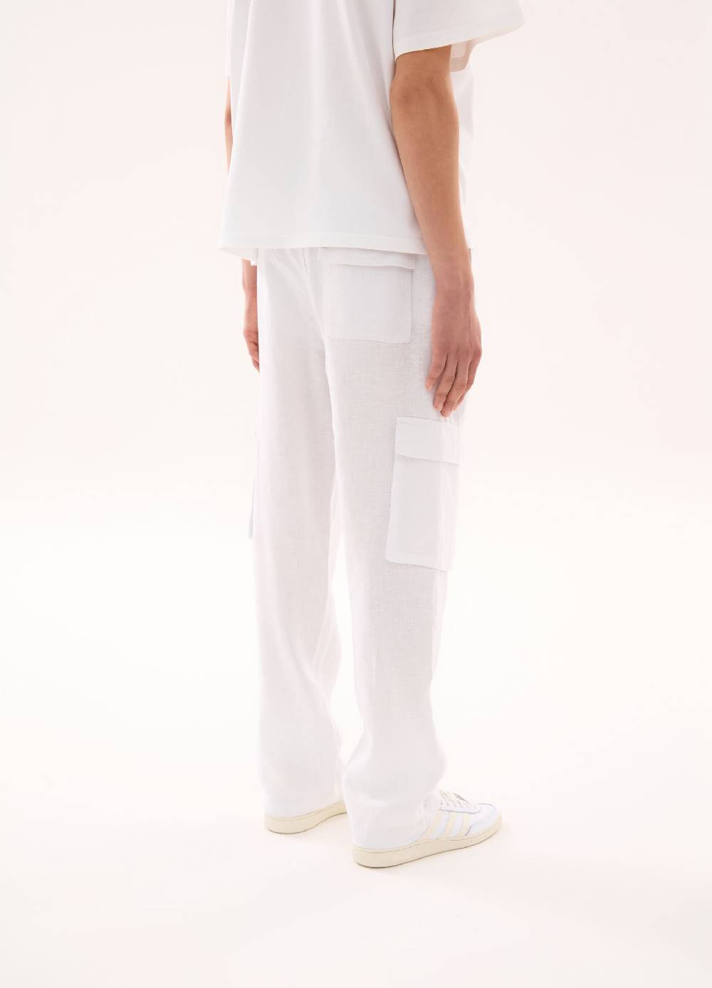 Ovs 100% Linen Cargo Pants White