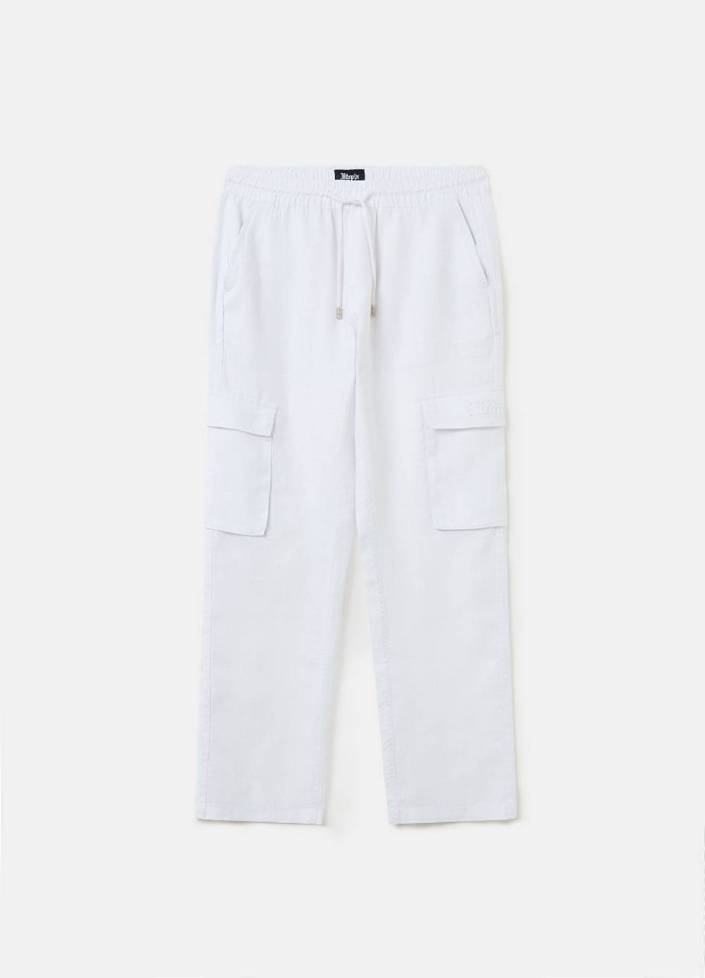 Ovs 100% Linen Cargo Pants White