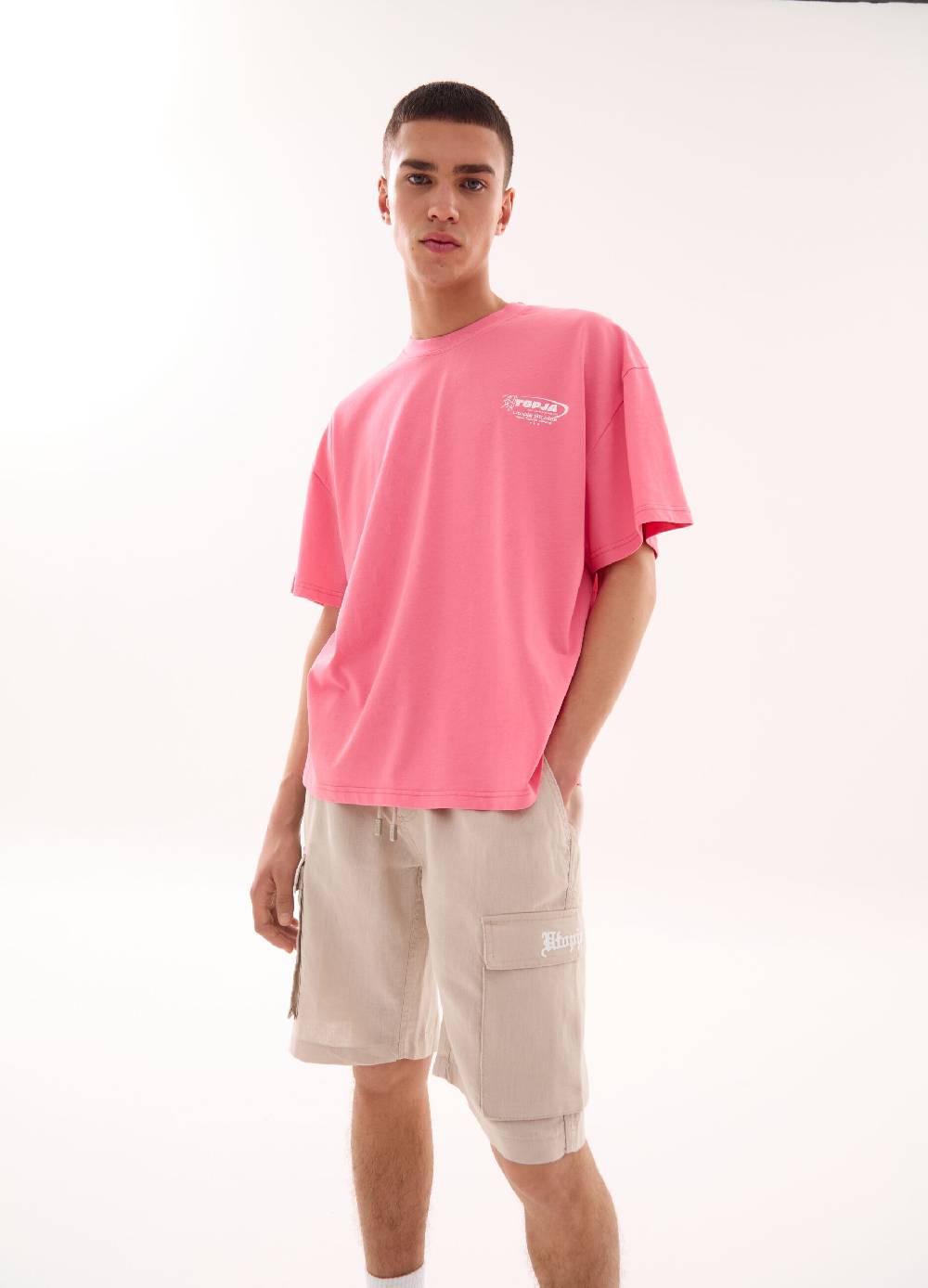 Ovs 100% Linen Cargo Shorts Sand