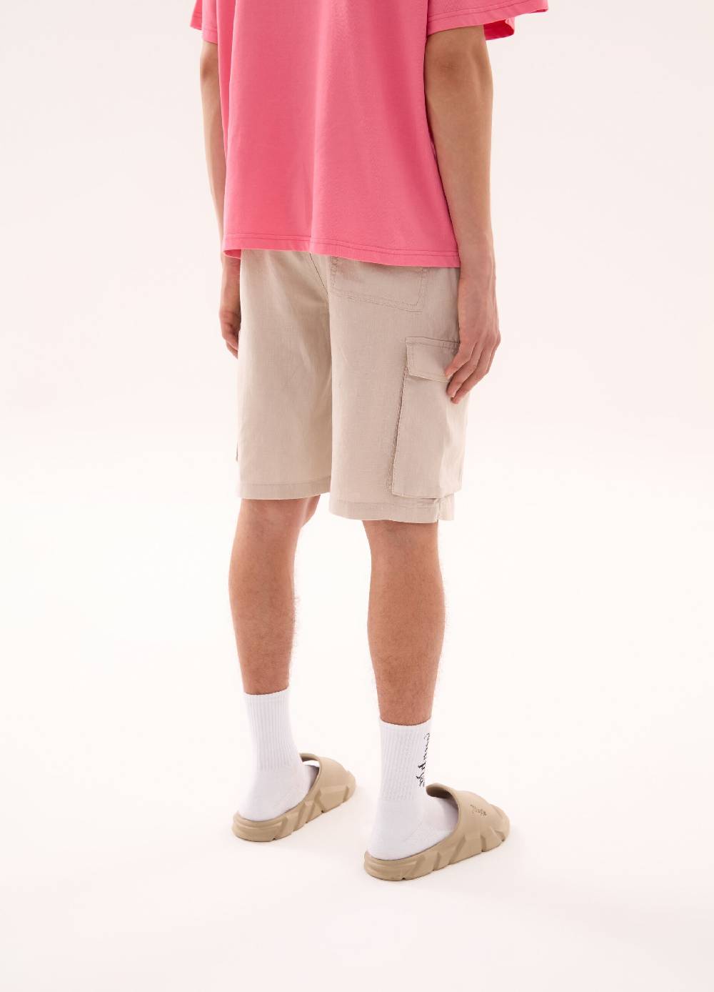 Ovs 100% Linen Cargo Shorts Sand