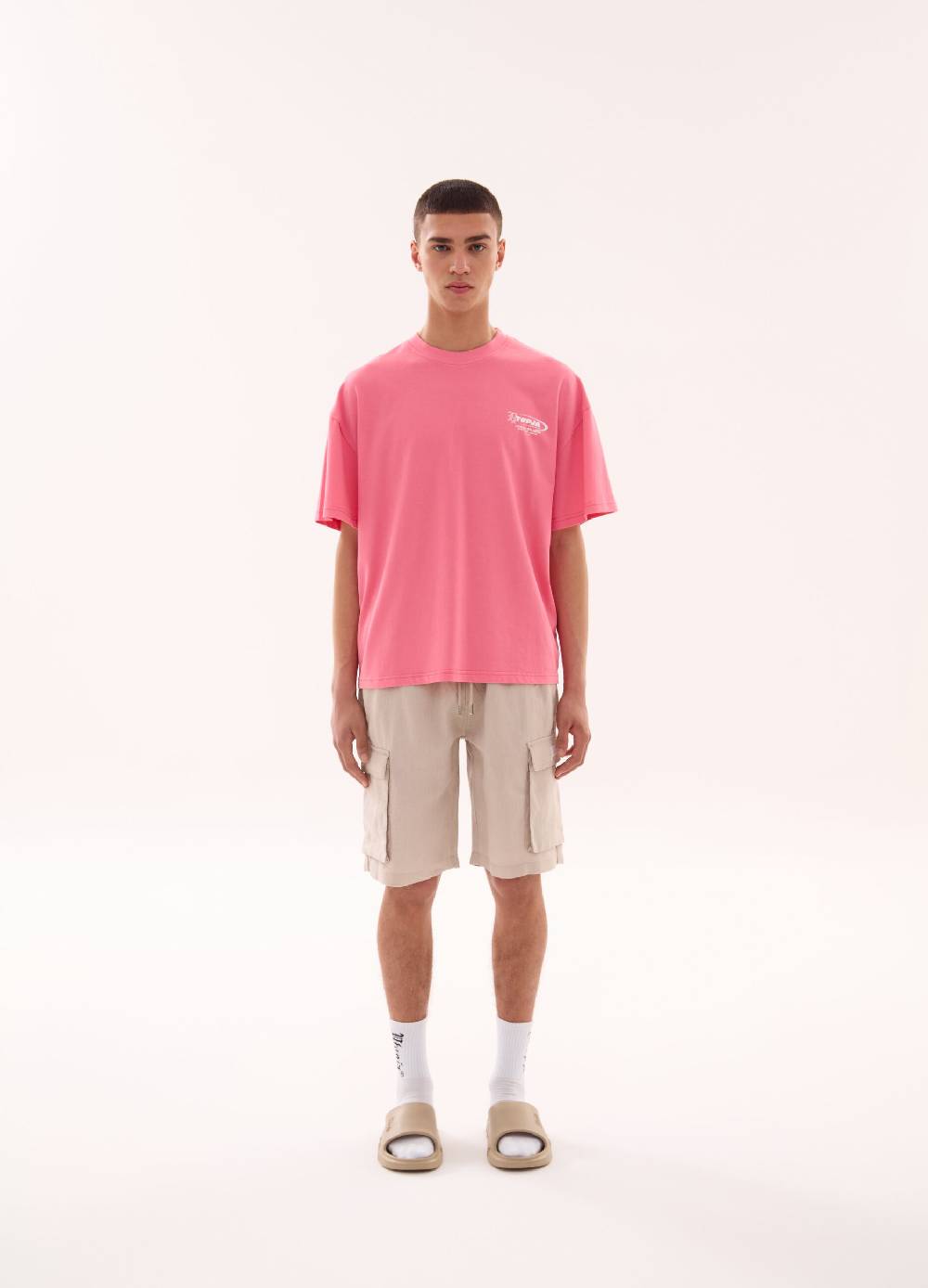 Ovs 100% Linen Cargo Shorts Sand