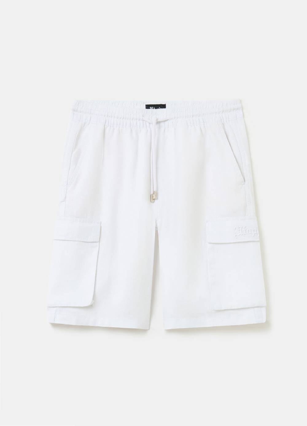 Ovs 100% Linen Cargo Shorts White