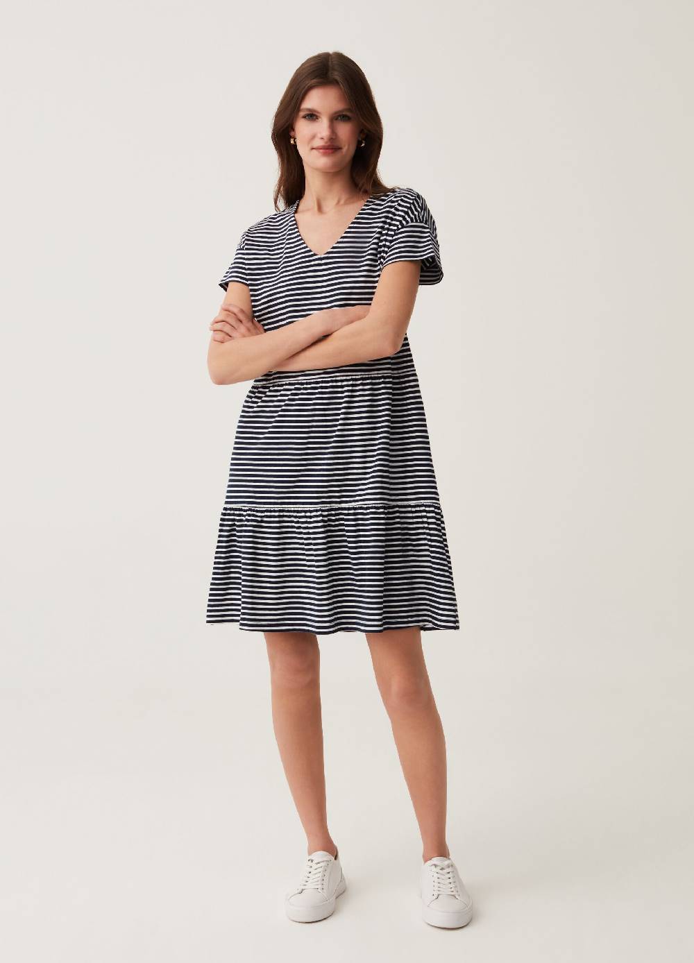 Ovs Abito A Balze Con Fantasia A Righe