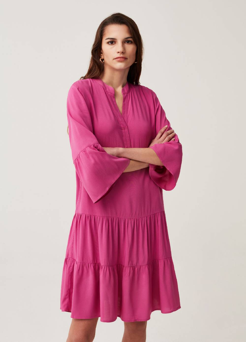 Ovs Abito Chemisier A Balze In Viscosa Sostenibile