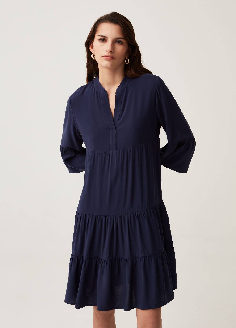 Ovs Abito chemisier a balze in viscosa sostenibile