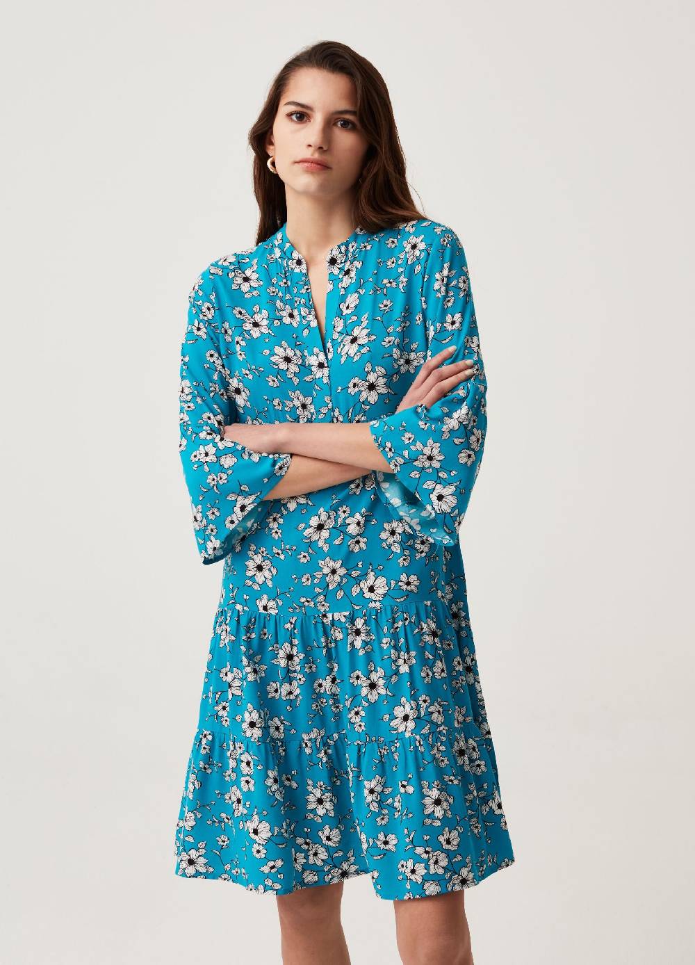 Ovs Abito chemisier a balze in viscosa sostenibile