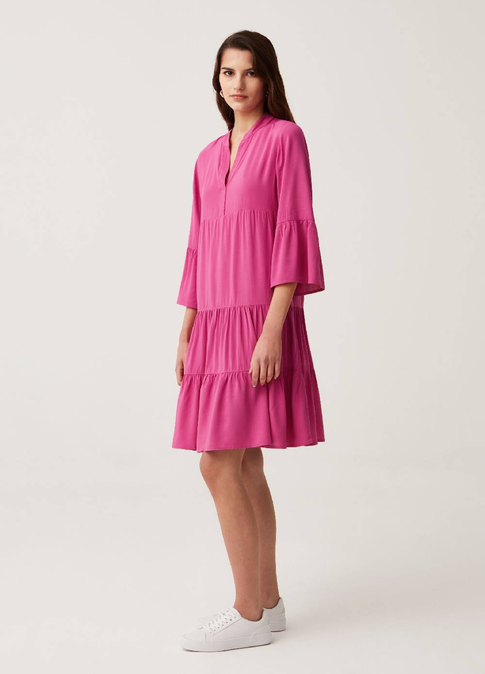 Ovs Abito chemisier a balze in viscosa sostenibile