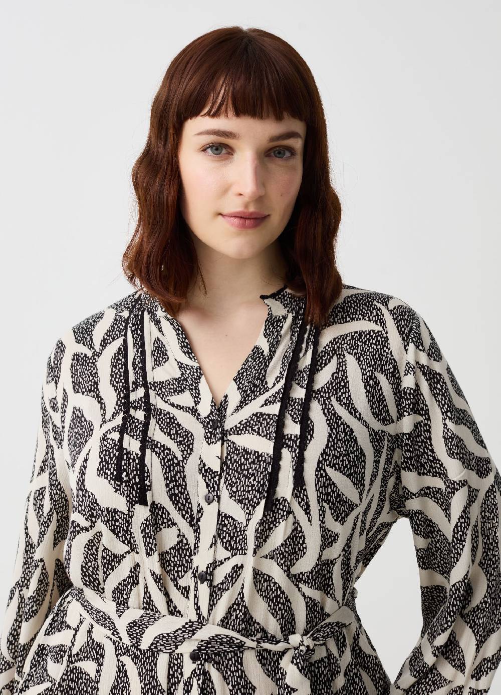 Ovs Abito Chemisier Con Balza Fantasia Curvy