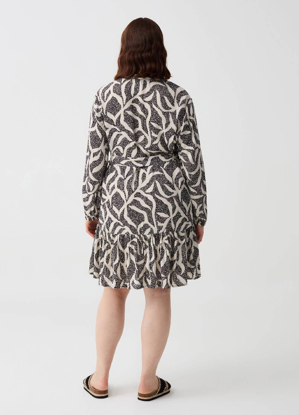 Ovs Abito Chemisier Con Balza Fantasia Curvy