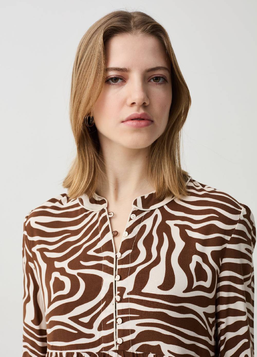 Ovs Abito Chemisier Con Collo Alla Coreana