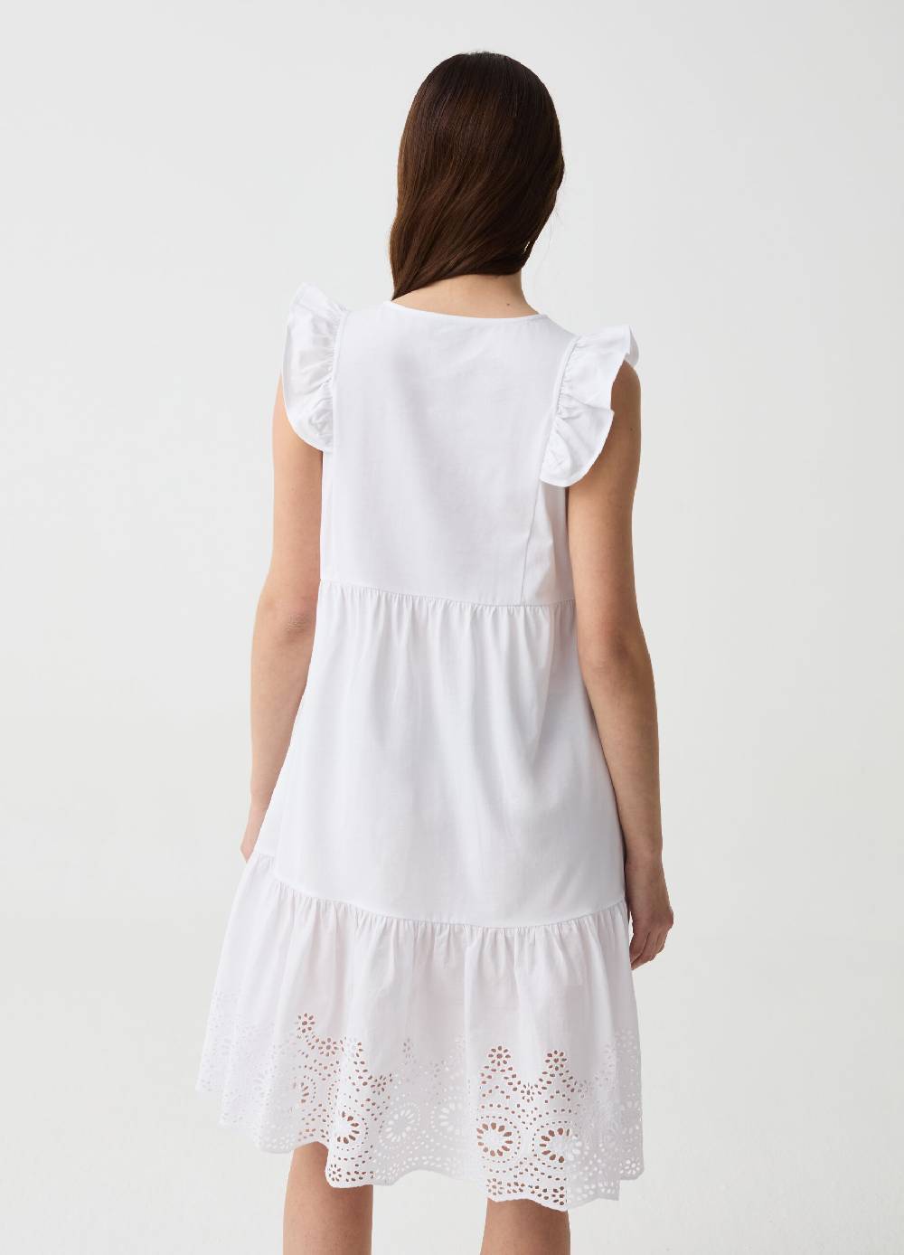 Ovs Abito Corto A Balze Con Dettagli In Sangallo