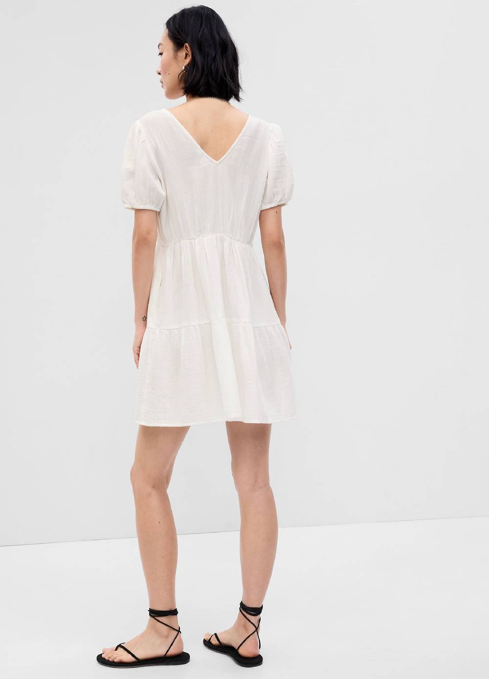 Ovs Abito Corto A Balze Effetto Crinkle