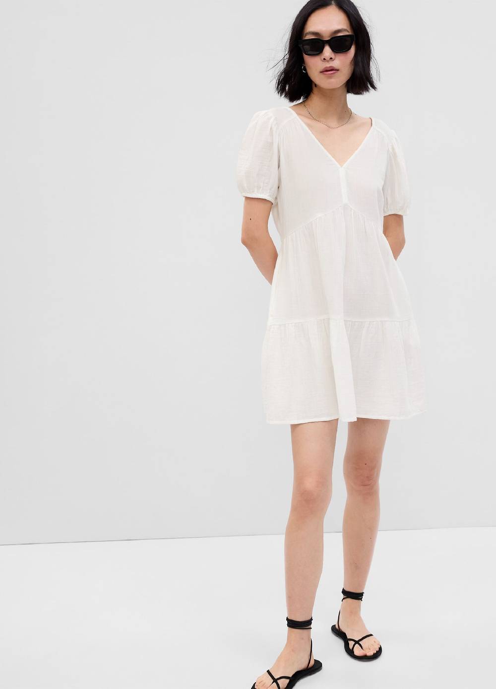 Ovs Abito corto a balze effetto crinkle