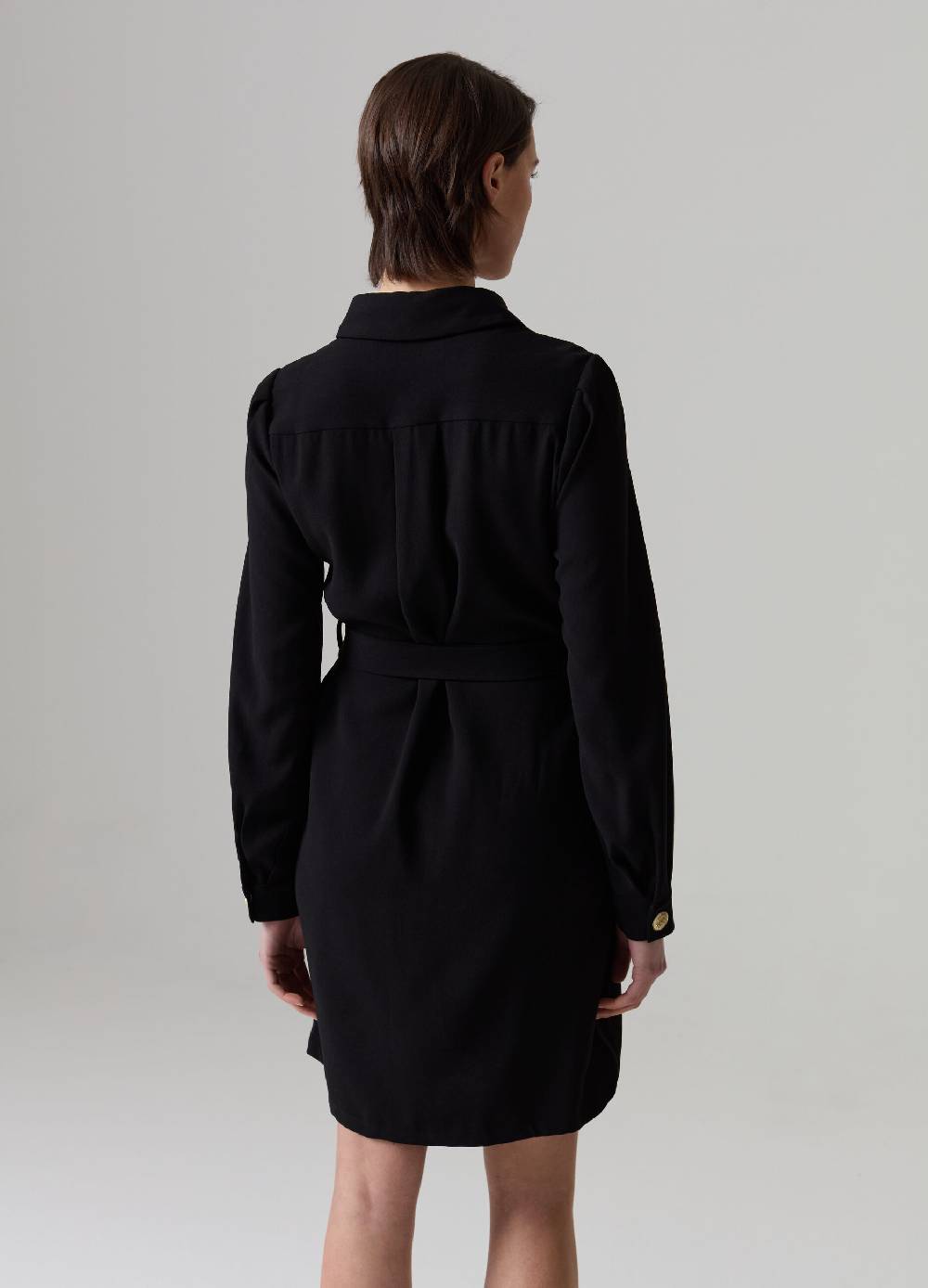 Ovs Abito Corto Chemisier In Crêpe Con Cintura