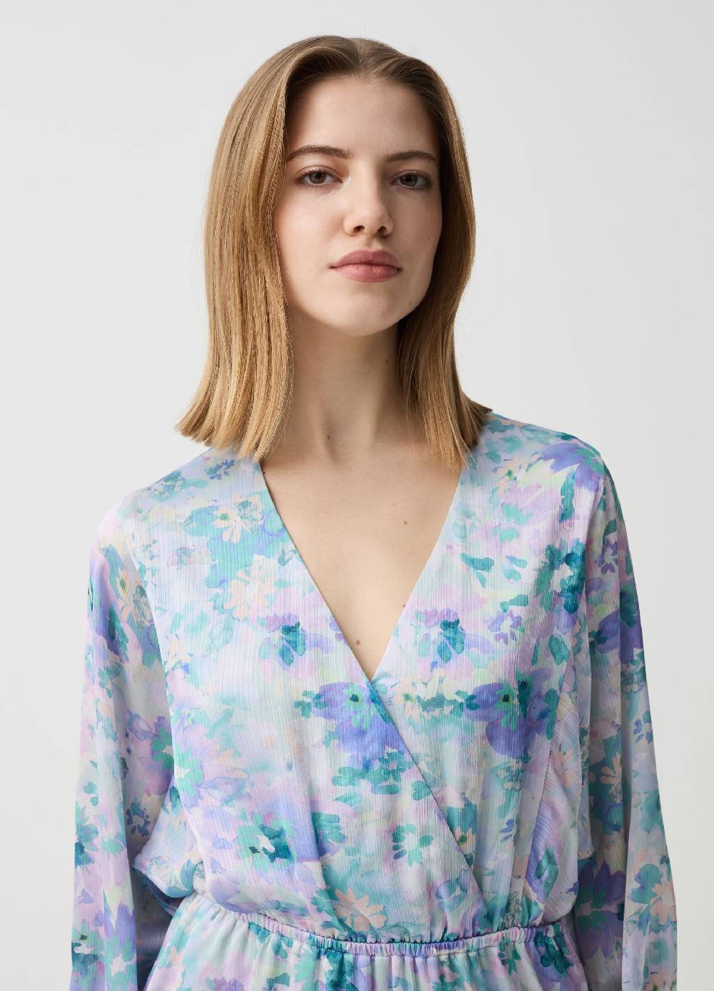 Ovs Abito Corto Floreale A Balze