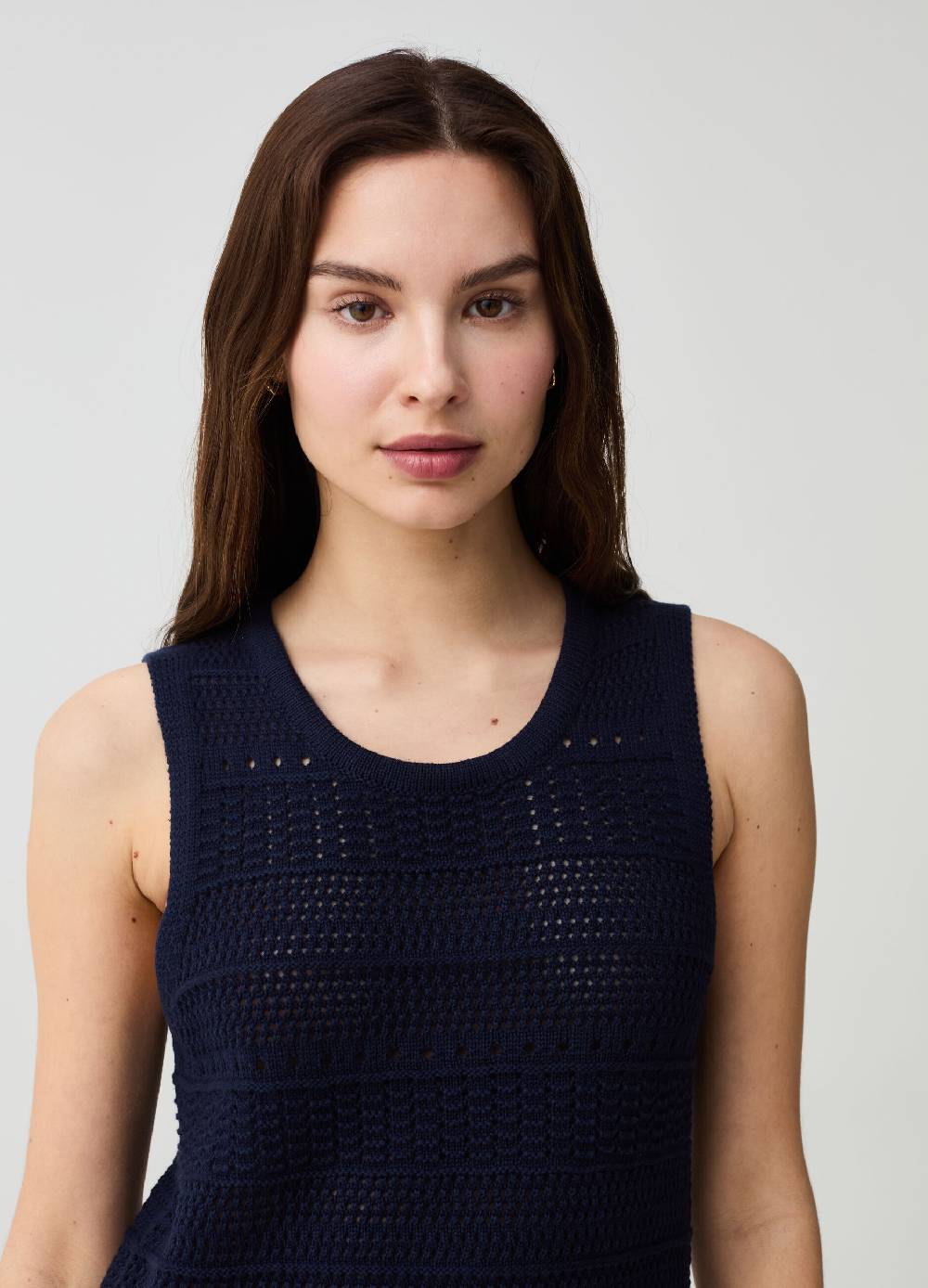 Ovs Abito Corto In Cotone Crochet