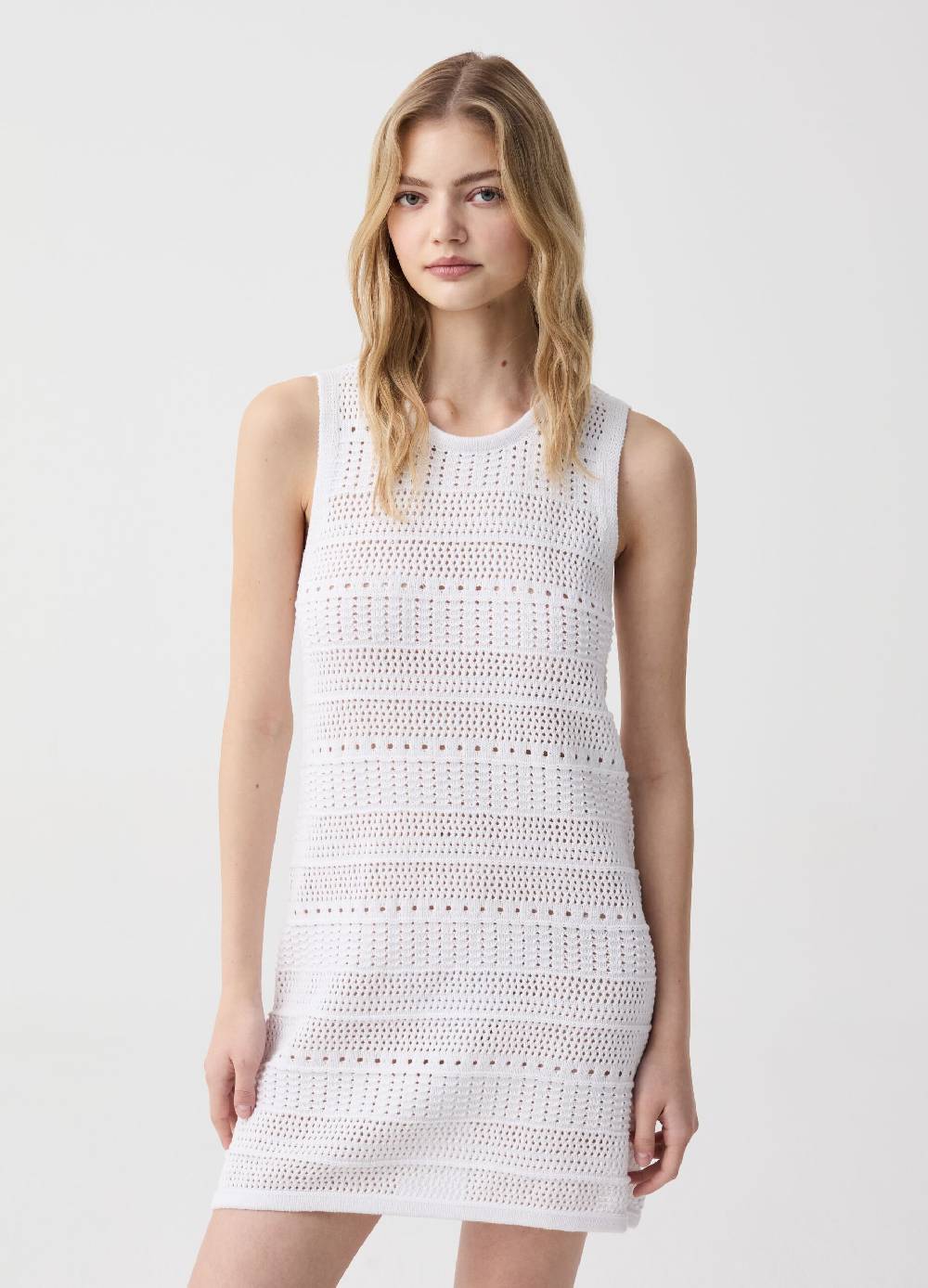 Ovs Abito corto in cotone crochet